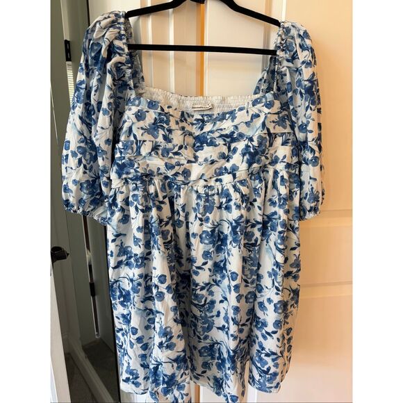 NWT Abercrombie & Fitch Emerson puff sleeve mini dress, $99 XXLP F24 - Picture 4 of 9